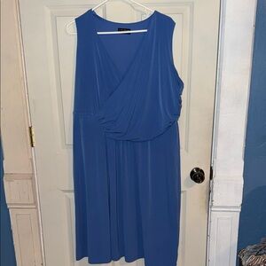 Lane Bryant Blue Draped Midi Dress